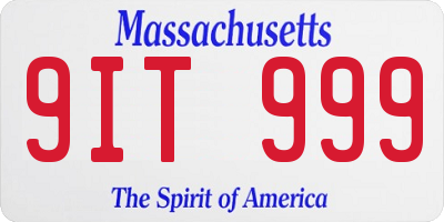 MA license plate 9IT999