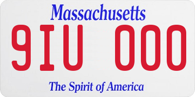 MA license plate 9IU000