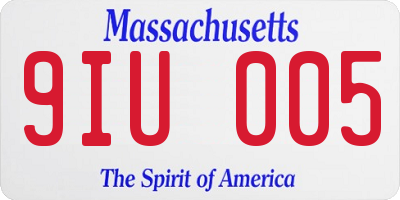 MA license plate 9IU005