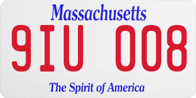 MA license plate 9IU008