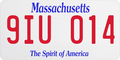 MA license plate 9IU014