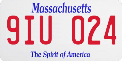 MA license plate 9IU024