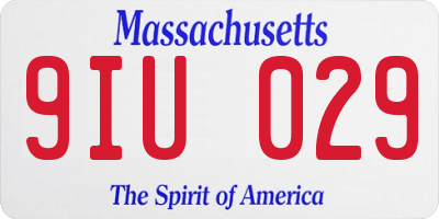 MA license plate 9IU029