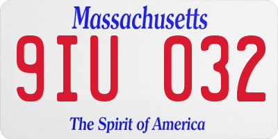 MA license plate 9IU032