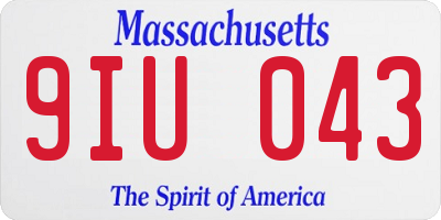 MA license plate 9IU043