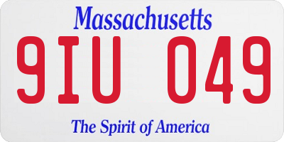 MA license plate 9IU049