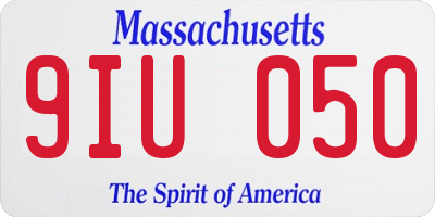 MA license plate 9IU050