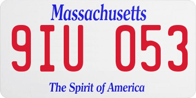 MA license plate 9IU053
