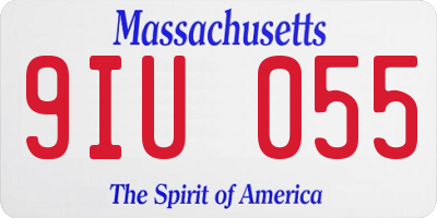 MA license plate 9IU055