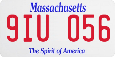 MA license plate 9IU056