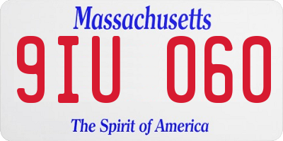 MA license plate 9IU060