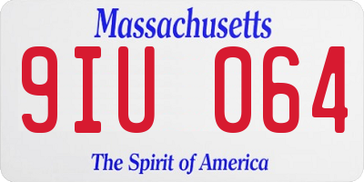 MA license plate 9IU064
