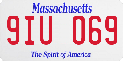 MA license plate 9IU069