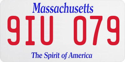 MA license plate 9IU079
