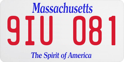 MA license plate 9IU081
