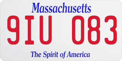 MA license plate 9IU083