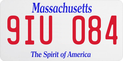 MA license plate 9IU084
