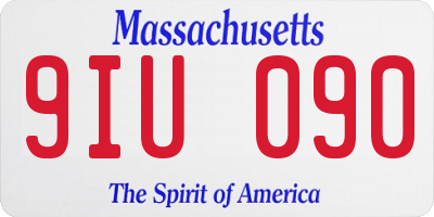 MA license plate 9IU090