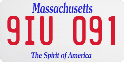 MA license plate 9IU091