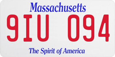MA license plate 9IU094