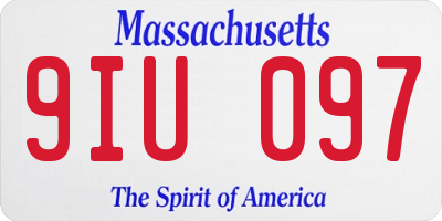 MA license plate 9IU097