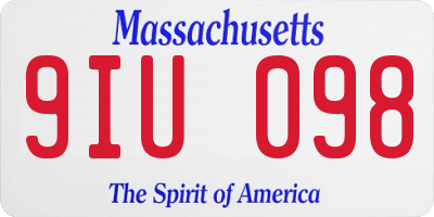 MA license plate 9IU098