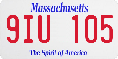 MA license plate 9IU105