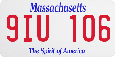 MA license plate 9IU106