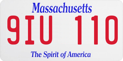 MA license plate 9IU110