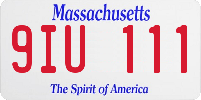 MA license plate 9IU111