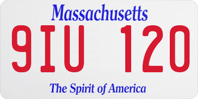 MA license plate 9IU120