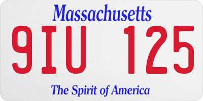 MA license plate 9IU125