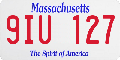 MA license plate 9IU127