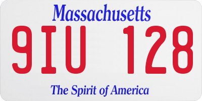 MA license plate 9IU128