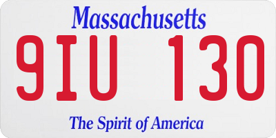 MA license plate 9IU130