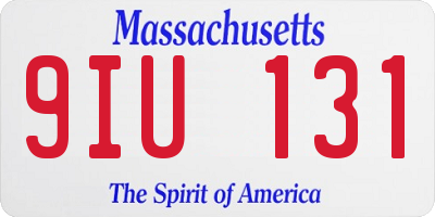 MA license plate 9IU131