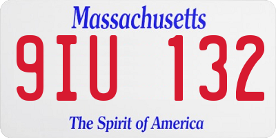 MA license plate 9IU132