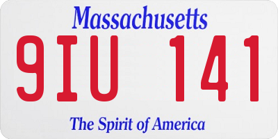 MA license plate 9IU141