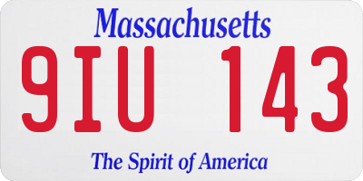 MA license plate 9IU143