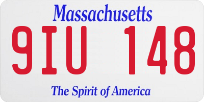 MA license plate 9IU148