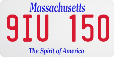 MA license plate 9IU150