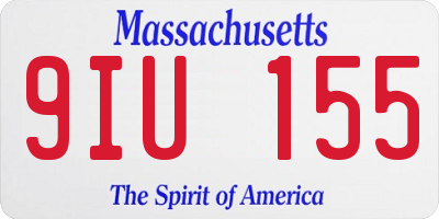 MA license plate 9IU155