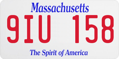 MA license plate 9IU158