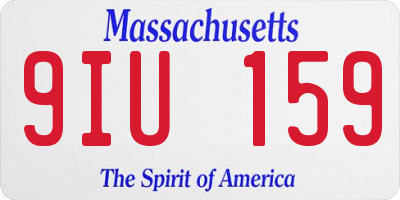 MA license plate 9IU159