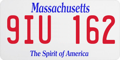 MA license plate 9IU162