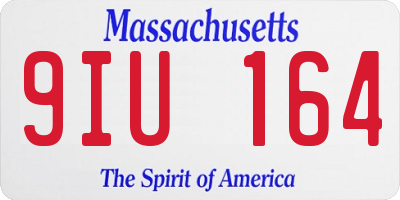MA license plate 9IU164