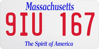 MA license plate 9IU167