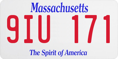 MA license plate 9IU171