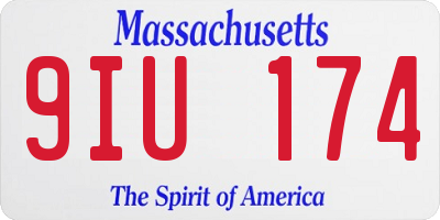 MA license plate 9IU174