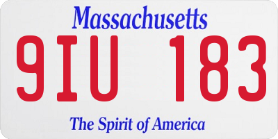 MA license plate 9IU183